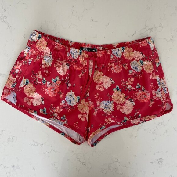O'Neill Hyperfreak Floral Print Pull On Poly Blend Board Shorts Multi Color Sz M - Picture 3 of 13